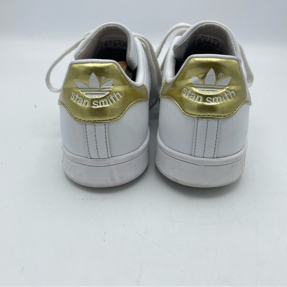 Adidas Stan Smith White/Gold Sneakers Size 8.5 Women’s - Picture 4 of 10
